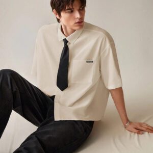 SWAVVY Chemise décontractée et polyvalente de couleur unie pour hommes