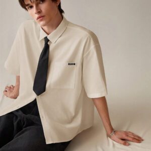 SWAVVY Chemise décontractée et polyvalente de couleur unie pour hommes