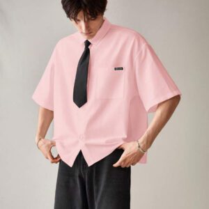SWAVVY Chemise décontractée et polyvalente de couleur unie pour hommes