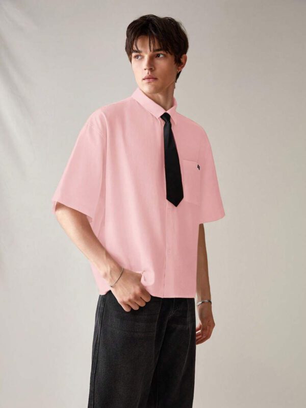 SWAVVY Chemise décontractée et polyvalente de couleur unie pour hommes – Image 22