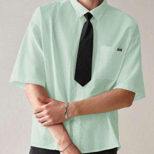 SWAVVY Chemise décontractée et polyvalente de couleur unie pour hommes