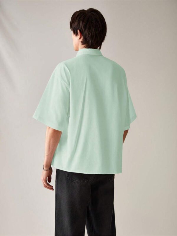 SWAVVY Chemise décontractée et polyvalente de couleur unie pour hommes – Image 24