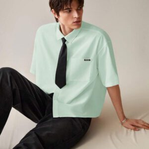 SWAVVY Chemise décontractée et polyvalente de couleur unie pour hommes