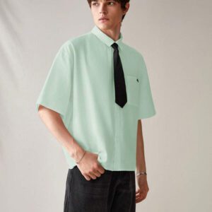 SWAVVY Chemise décontractée et polyvalente de couleur unie pour hommes