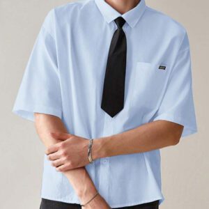 SWAVVY Chemise décontractée et polyvalente de couleur unie pour hommes