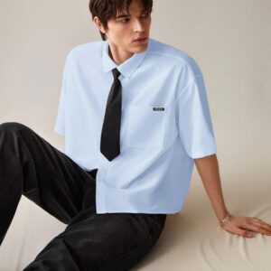 SWAVVY Chemise décontractée et polyvalente de couleur unie pour hommes