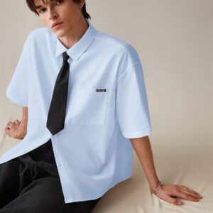 SWAVVY Chemise décontractée et polyvalente de couleur unie pour hommes