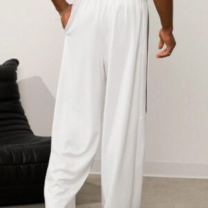 Forever 21 Pantalon de jogging ample pour hommes avec bande latérale et poche - blanc