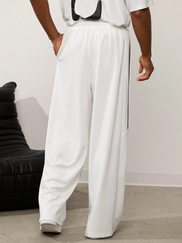 Forever 21 Pantalon de jogging ample pour hommes avec bande latérale et poche - blanc – Image 3