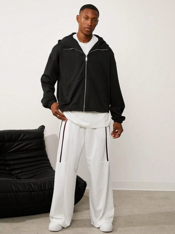 Forever 21 Pantalon de jogging ample pour hommes avec bande latérale et poche - blanc – Image 5