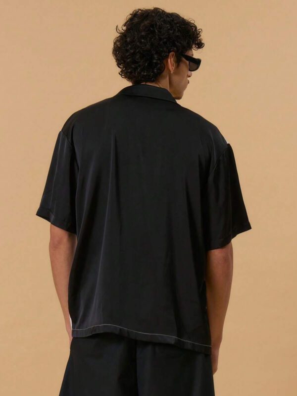 Musero Chemise à boutons avec graphique, contraste, imprimé artistique frontal. Idéale pour le printemps, l'été, les vacances. Design abstrait. – Image 5