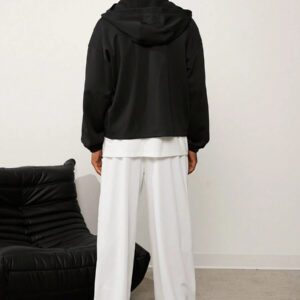 Forever 21 Pantalon de jogging ample pour hommes avec bande latérale et poche - blanc