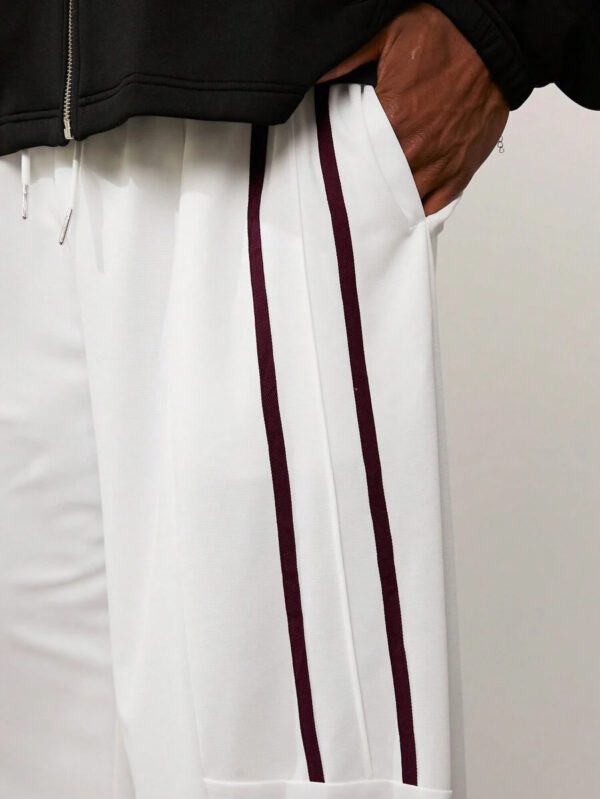 Forever 21 Pantalon de jogging ample pour hommes avec bande latérale et poche - blanc – Image 7