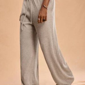 Forever 21 Pantalon ample et polyvalent pour hommes, avec taille nouée, poches et jambes larges, en couleur unie