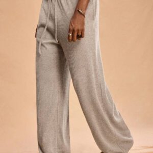 Forever 21 Pantalon ample et polyvalent pour hommes, avec taille nouée, poches et jambes larges, en couleur unie