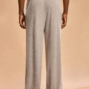 Forever 21 Pantalon ample et polyvalent pour hommes, avec taille nouée, poches et jambes larges, en couleur unie