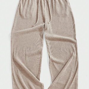 Forever 21 Pantalon ample et polyvalent pour hommes, avec taille nouée, poches et jambes larges, en couleur unie