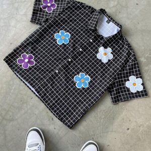 Manfinity EMRG Chemise à manches courtes décontractée à imprimé à carreaux pour homme