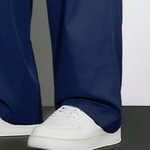 Pantalon pour hommes à taille avec cordon de serrage, poches inclinées, couleur unie, coupe décontractée