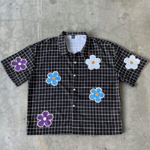 Manfinity EMRG Chemise à manches courtes décontractée à imprimé à carreaux pour homme