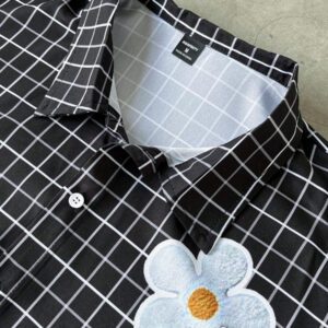 Manfinity EMRG Chemise à manches courtes décontractée à imprimé à carreaux pour homme
