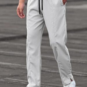 Manfinity Homme Pantalon De Taille À Cordon De Serrage Avec Détails De Patch De Lettre Pour Homme