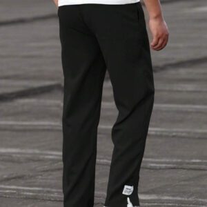 Manfinity Homme Pantalon De Taille À Cordon De Serrage Avec Détails De Patch De Lettre Pour Homme