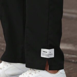 Manfinity Homme Pantalon De Taille À Cordon De Serrage Avec Détails De Patch De Lettre Pour Homme