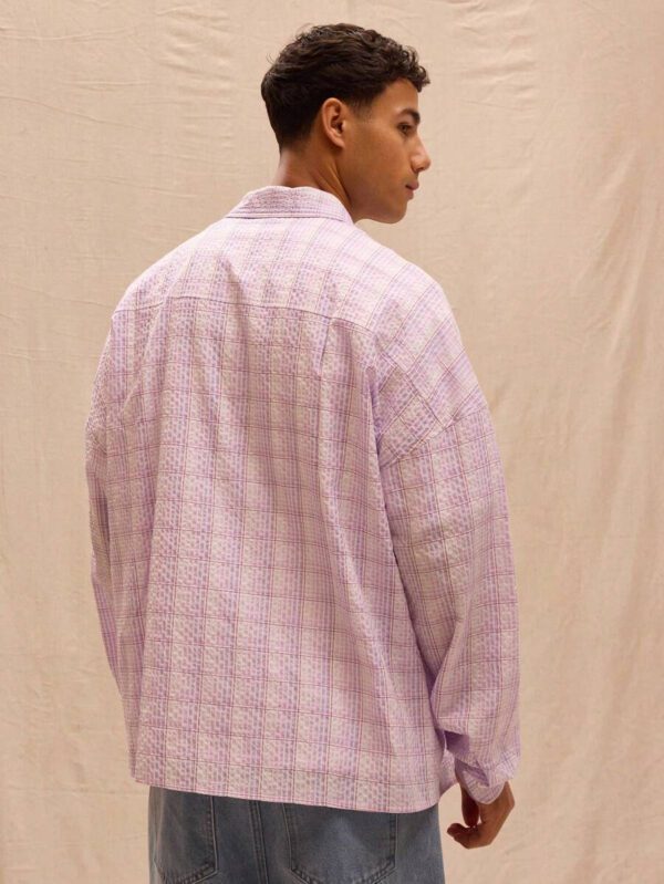 Musero Chemise ample à manches longues à carreaux, style de rue pour le printemps et l'été, vacances plage – Image 4