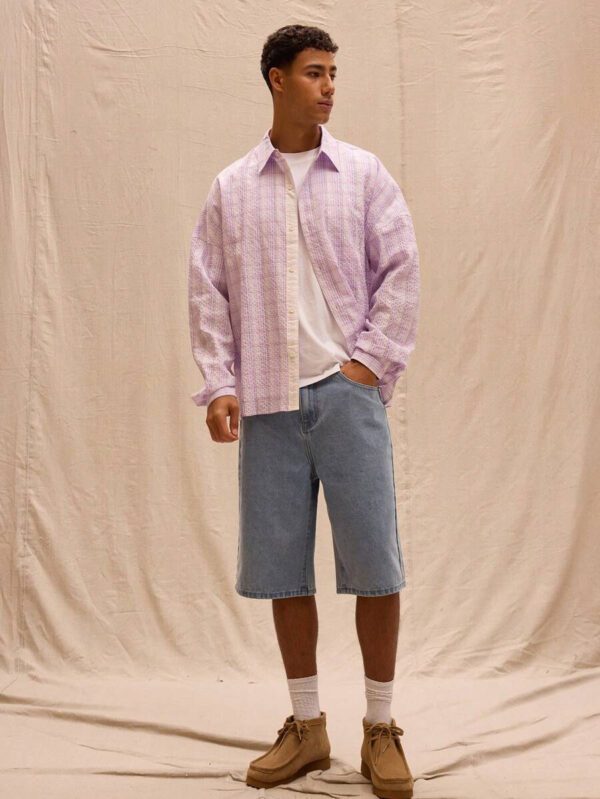 Musero Chemise ample à manches longues à carreaux, style de rue pour le printemps et l'été, vacances plage – Image 5