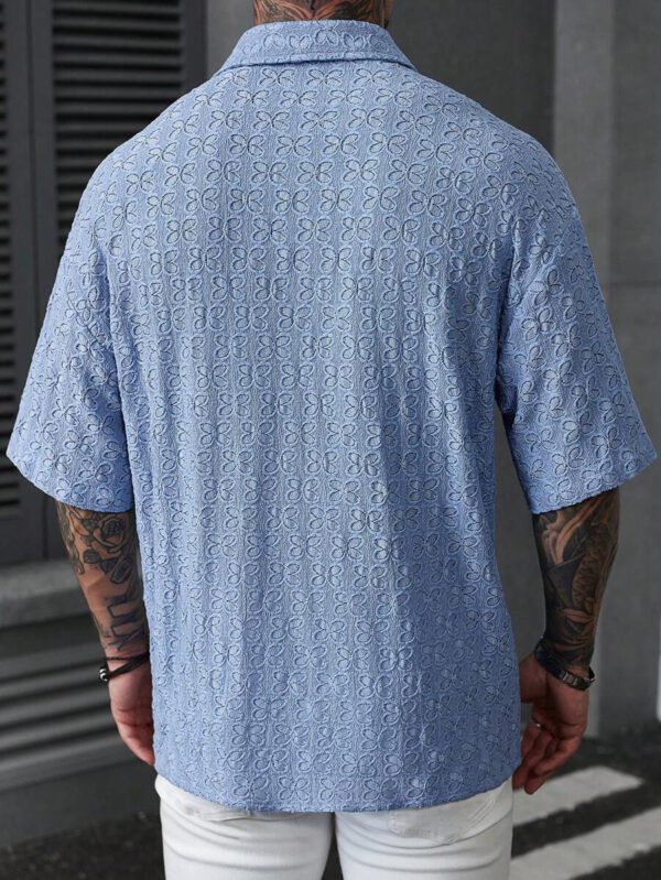 Manfinity RSRT Chemise décontractée à manches courtes, boutonnage devant, couleur unie, pour l'été – Image 3