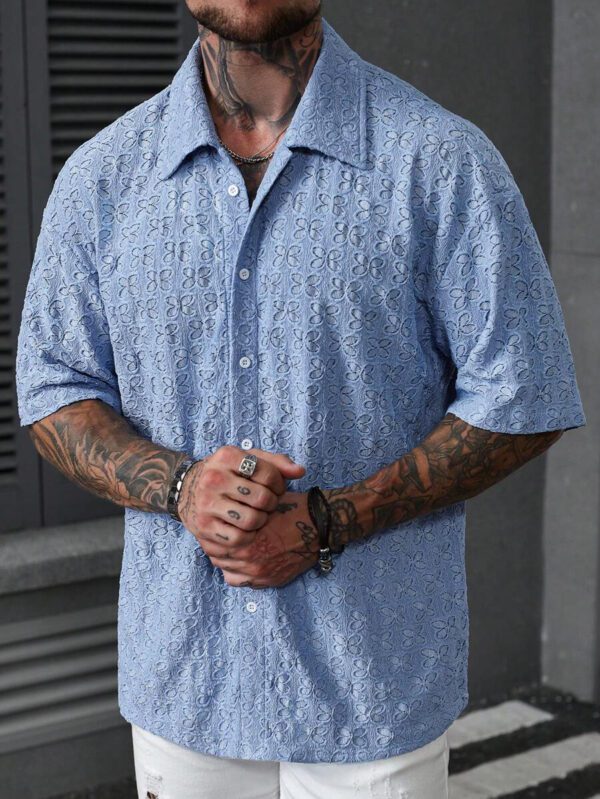 Manfinity RSRT Chemise décontractée à manches courtes, boutonnage devant, couleur unie, pour l'été – Image 7