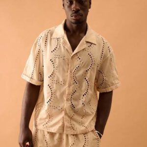 Musero Chemise à manches courtes boutonnée oversize, pour le printemps et l'été, vacances, vacances, intelligente