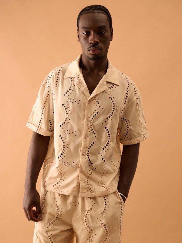 Musero Chemise à manches courtes boutonnée oversize, pour le printemps et l'été, vacances, vacances, intelligente – Image 2