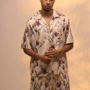Musero Chemise style de rue premium à col Revere imprimé floral boxé, uniquement pour les vacances d'été