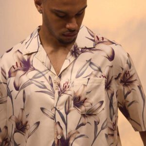 Musero Chemise style de rue premium à col Revere imprimé floral boxé, uniquement pour les vacances d'été