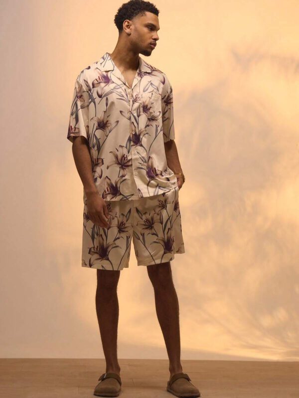 Musero Chemise style de rue premium à col Revere imprimé floral boxé, uniquement pour les vacances d'été – Image 5