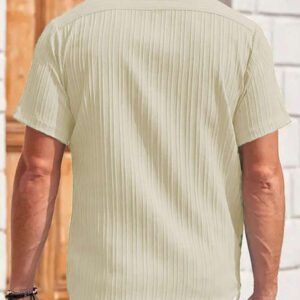 Manfinity RSRT Chemise courte à manches courtes pour hommes, col à patchwork, avec boutons devant, pour l'été