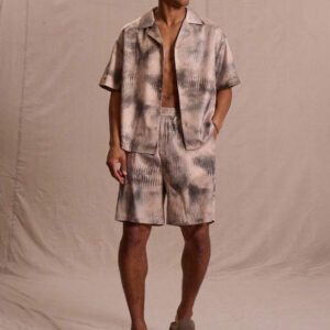 Musero Chemise oversize à col châle satin imprimé lavé à boutons, pour le printemps, l'été, les vacances et Pâques
