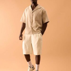 Musero Chemise oversize à manches courtes pour hommes, printemps, été, vacances