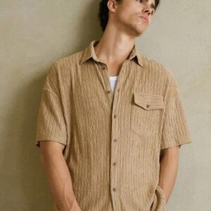 Manfinity VCAY Chemise en tricot ample à col chauve-souris et manches courtes pour hommes, idéale pour l'été