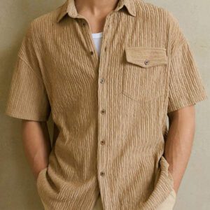 Manfinity VCAY Chemise en tricot ample à col chauve-souris et manches courtes pour hommes, idéale pour l'été