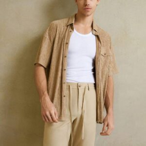 Manfinity VCAY Chemise en tricot ample à col chauve-souris et manches courtes pour hommes, idéale pour l'été