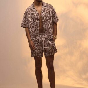 Musero Chemise à manches courtes à boutons avec imprimé abstrait, style de rue d'été, vacances, décontracté