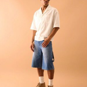 Musero Chemise à manches courtes texturée avec boutonnage, style décontracté d'été, streetstyle intelligent, vacances