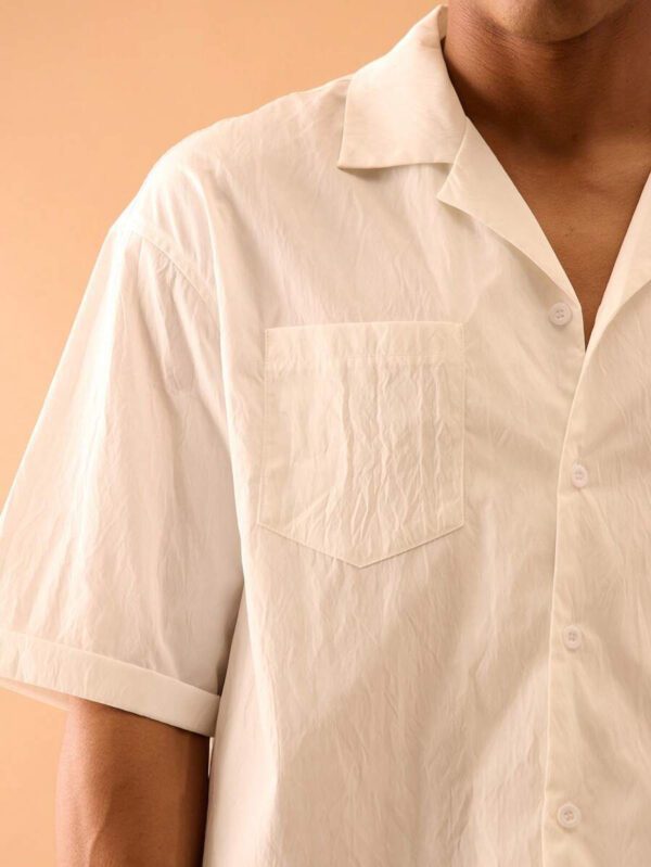 Musero Chemise à manches courtes texturée avec boutonnage, style décontracté d'été, streetstyle intelligent, vacances – Image 6
