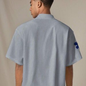SWAVVY Chemise casual ample à manches courtes tissée pour homme, jeune