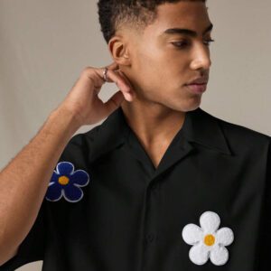 SWAVVY Chemise casual ample à manches courtes tissée pour homme, jeune