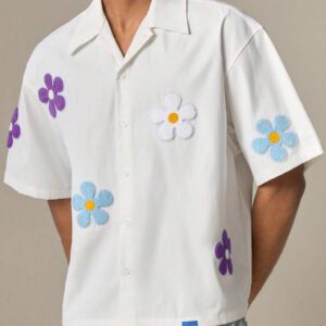 SWAVVY Chemise casual ample à manches courtes tissée pour homme, jeune