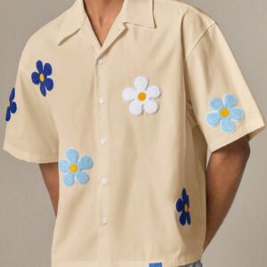 SWAVVY Chemise casual ample à manches courtes tissée pour homme, jeune